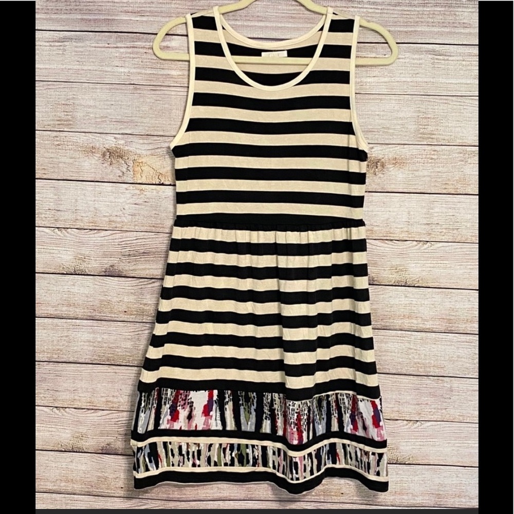 ⛱ TULLE CREAM STRIPED DRESS